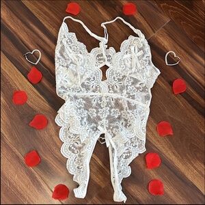 White One Piece Teddy Lingerie